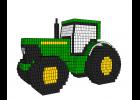 John Deere tractor constructed of cans