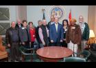 Senator Hoskins welcomed members of the Missouri Farm Bureau from the 21st District who were in the capital city for the annual Farm Bureau legislative banquet. Pictured in this photo are Mike and Jeanne Pollard, Caldwell County; Tom Silvey, Caldwell County; Barb Fifer, Ray County; Jim and Dona Proffitt, Ray County; Bill Robinson, Ray County; Violet Corbett, Johnson County; Mary Ellen Young, Johnson County; and William Gray, Lafayette County.