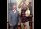 Senator Hoskins was pleased to welcome Kelly Murphy, winner of CBS television's "Tough as Nails" competition to the State Capitol and present him with a Senate resolution.