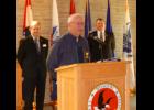 Michael Pollard speaks before his fellow Veterans and guests after receiving his Bronze Star Medal.
